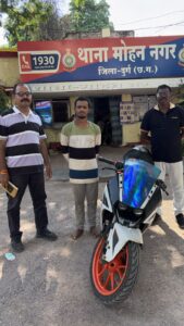मोटर सायकल चोरी करने वाले आरोपी को पकड़ा, चोरी की केटीएम मोटर सायकल बरामद	